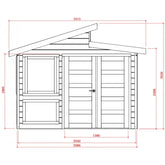 Abri serre en bois massif 28mm - 8,91m² toit gradin SOLID Ma boutique